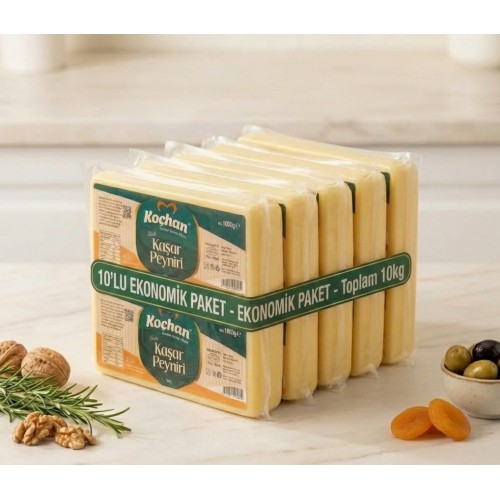 Blok Kaşar Peynir (1000 Gr.) 10'lu Paket
